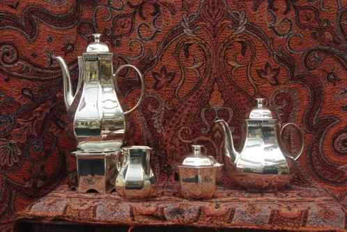 Verzilverd koffie /Thee stel, Antiek en Kunst, Antiek | Goud en Zilver, Zilver, Ophalen