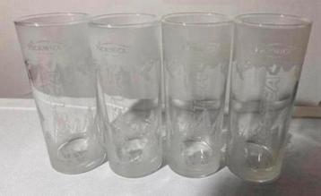 4 Pickwick Ice tea glazen met decoratie. Hoogte 15 cm. beschikbaar voor biedingen