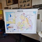 Schoolplaat: Landkaart van de provincie Drenthe, Antiek en Kunst, Antiek | Schoolplaten, Ophalen, Aardrijkskunde