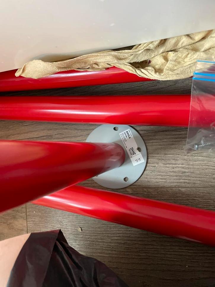 4 Verstelbare Bureaupoten / Tafelpoten, Huis en Inrichting, Tafelonderdelen, Gebruikt, Tafelpoot, Minder dan 50 cm, Rond, Metaal