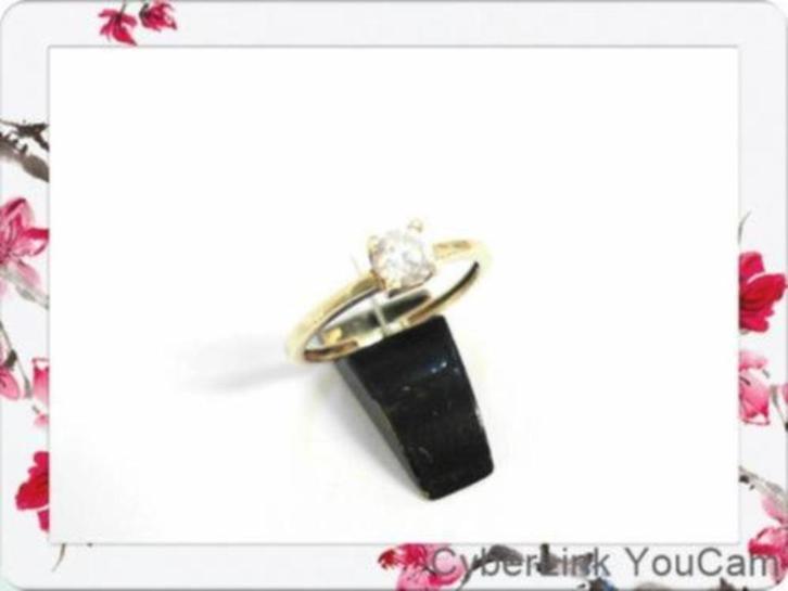 16263 Tijdloze elegantie in 14 karaat goud Solitaire Ring, Sieraden, Tassen en Uiterlijk, Ringen, Zo goed als nieuw, Dame, Kleiner dan 17