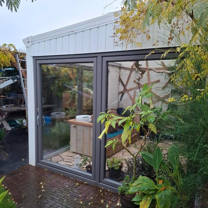 Veranda wit rall 9010 400cm breed 320cm diep, Tuin en Terras, Overkappingen, Veranda, Ophalen