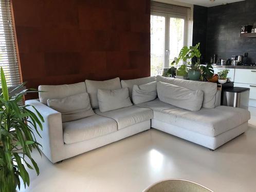 Hoekbank, lichtgrijs, Lengte 3 m, diepte 2,20, gratis, Huis en Inrichting, Banken | Sofa's en Chaises Longues, Gebruikt, Vierpersoons of meer