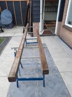 10 Hardhouten Schuttingpalen 70x70x3000 - Gebruikt, Ophalen