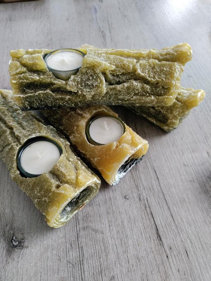 Waskaarsen Boomvorm - Set van 4, Huis en Inrichting, Woonaccessoires | Kandelaars en Kaarsen, Nieuw, Kaars, Minder dan 25 cm, Overige materialen