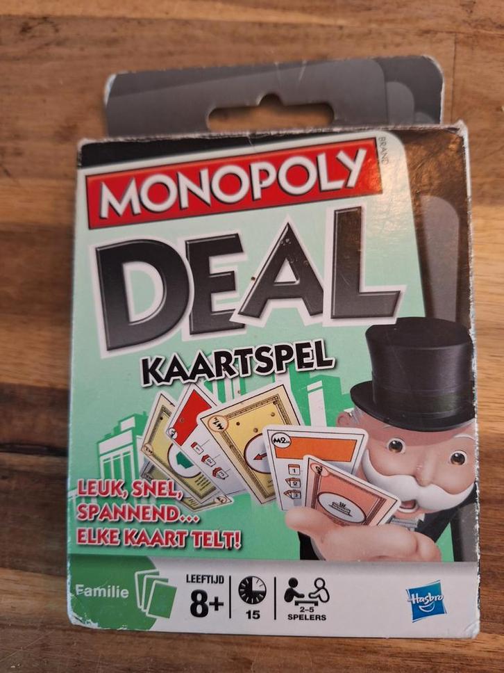Monopoly Deal Kaartspel, Hobby en Vrije tijd, Gezelschapsspellen | Kaartspellen, Zo goed als nieuw, Een of twee spelers, Drie of vier spelers