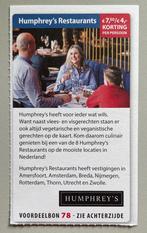 Kortingsbon Humphrey‘s restaurants, Drie personen of meer, Kortingsbon, Overige typen