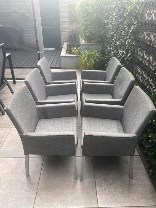 6 tuinstoelen Exotan, Tuin en Terras, Tuinsets en Loungesets, Gebruikt, Aluminium, 6 zitplaatsen, Stoel, Ophalen
