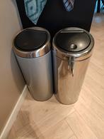 2x Brabantia Prullenbak 30l, Huis en Inrichting, Woonaccessoires | Prullenbakken, Ophalen, Gebruikt, Met pedaal, 50 tot 75 cm