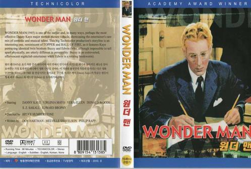 Wonder Man 1945 DVD met Danny Kaye, Virginia Mayo, Vera-Elle, Cd's en Dvd's, Dvd's | Klassiekers, Zo goed als nieuw, Komedie, Alle leeftijden