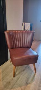 Vintage Bordeauxrood Leren Cocktail Stoel Jaren 50, Huis en Inrichting, Stoelen, Ophalen, Vintage, Zo goed als nieuw, Eén