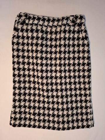 Winterrok pied-de-poule zwart-wit ~ maat 36/38 met elastiek beschikbaar voor biedingen