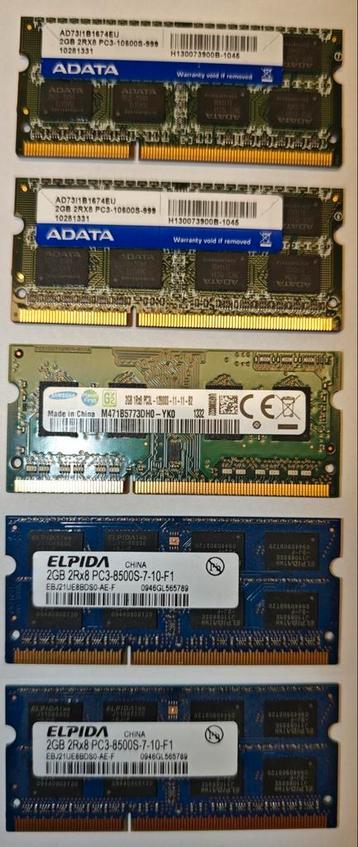 5x 2GB DDR3 SODIMM beschikbaar voor biedingen