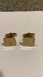 Manchet knopen double met zilver 1.7 bij 1.7 cm, Sieraden, Tassen en Uiterlijk, Antieke sieraden, Ophalen of Verzenden, Zilver