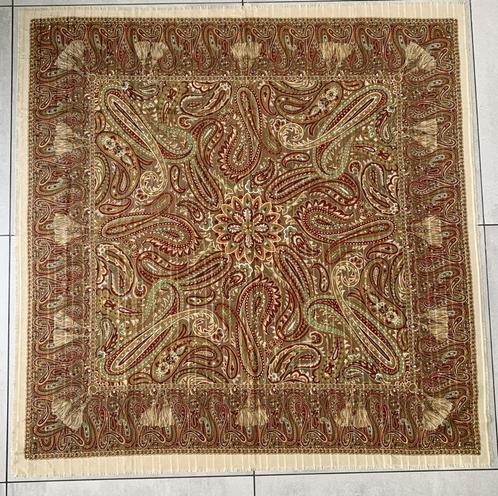 Mooie vintage Paisley sjaal 118 x 118 cm omslagdoek stof, Kleding | Dames, Mutsen, Sjaals en Handschoenen, Zo goed als nieuw, Sjaal
