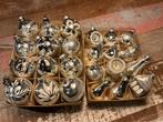 RETRO KERSTBALLEN ZILVER, Verzenden, Gebruikt