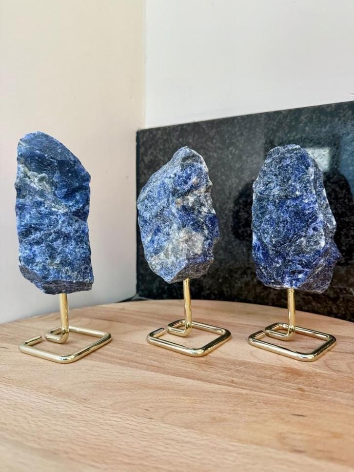 Lot van 3 Sodaliet op pin - NERGENS GOEDKOPER !, Verzamelen, Mineralen en Fossielen, Mineraal, Ophalen