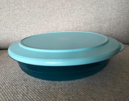 Hapjesschaal met deksel. Tupperware, Huis en Inrichting, Keuken | Tupperware, Zo goed als nieuw, Schaal, Blauw, Ophalen of Verzenden
