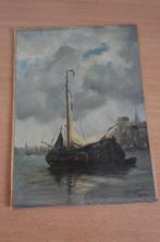 Olieverfschilderij  Bootje op het water(1904, D.L.H. Herder), Ophalen