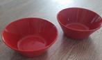 Iittala Teema Rode Kommen - Set van 2, Keramiek, Ophalen of Verzenden, Zo goed als nieuw, Kom(men)