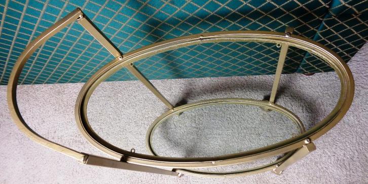 serveerwagen, Huis en Inrichting, Tafels | Bijzettafels, Gebruikt, Ovaal, 60 cm of meer, 55 tot 75 cm, Metaal of Aluminium, Ophalen of Verzenden