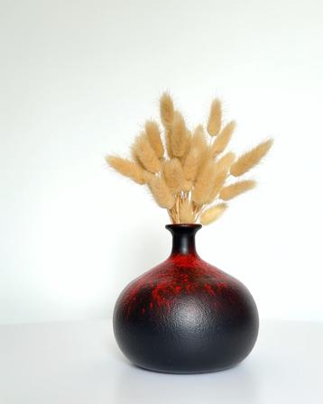 Veba West Germany Vase - Glass with Ceramic fat lava Glaze beschikbaar voor biedingen