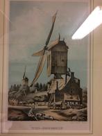 Litho van een korenmolen anno 1875 ., Verzenden