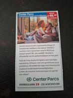 Center Parcs 2- persoonscottages en hotelkamers €49,50 pp, Tickets en Kaartjes, Kortingen en Cadeaubonnen, Twee personen, Kortingsbon