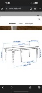 IKEA Eettafel Uitschuifbaar + Glasplaat, Huis en Inrichting, Tafels | Eettafels, Vijf personen of meer, 150 tot 200 cm, Rechthoekig