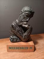 Rodin de Denker, reclame object "MEEDENKEN".  19 cm hoogte, Ophalen of Verzenden