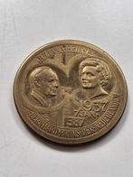 Herdenkingspenning 50 jr huwel Juliana & Bernhard 1937-1987, Postzegels en Munten, Penningen en Medailles, Ophalen of Verzenden