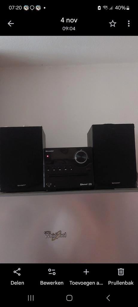 Sharp stereo toren, Audio, Tv en Foto, Stereo-sets, Zo goed als nieuw, Speakers, Sharp, Ophalen of Verzenden