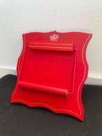 Vintage houten wc-rolhouder | Handbeschilderd | Retro jaren, Ophalen of Verzenden, Nieuw, Rood, Overige typen