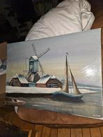 Schilderij van een molen en zeilboot, Ophalen