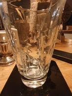 Elegante kristallen vaas met hert afgebeeld, Ophalen of Verzenden