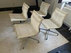 Vitra Eames Aluminium Chair EA 106 (set van 4) Wit Netweave, Ophalen, Gebruikt, Wit, Bureaustoel