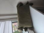Groen kussen met franjes 30x50, Huis en Inrichting, Woonaccessoires | Kussens, Ophalen of Verzenden, Zo goed als nieuw, Groen