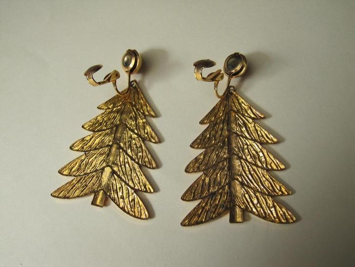 Oorbellen kerstboom metalen model, Diversen, Kerst, Zo goed als nieuw, Verzenden