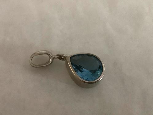 Prachtige vintage kettinghanger edelstenen Blauw Topaas 925, Sieraden, Tassen en Uiterlijk, Kettinghangers, Zo goed als nieuw