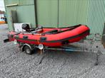 Rubberboot met motor en trailer, Watersport en Boten, Rubberboten, Zo goed als nieuw, Benzine, Minder dan 70 pk, Ophalen