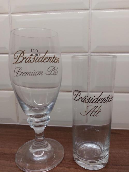 Präsidenten bierglazen 2 stuks, Verzamelen, Biermerken, Zo goed als nieuw, Glas of Glazen, Overige merken, Ophalen of Verzenden