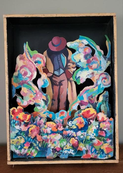 Kijkkast 'Stranger' v. Kunstenaar Ton Beentjes 1983, Antiek en Kunst, Kunst | Schilderijen | Modern, Ophalen of Verzenden