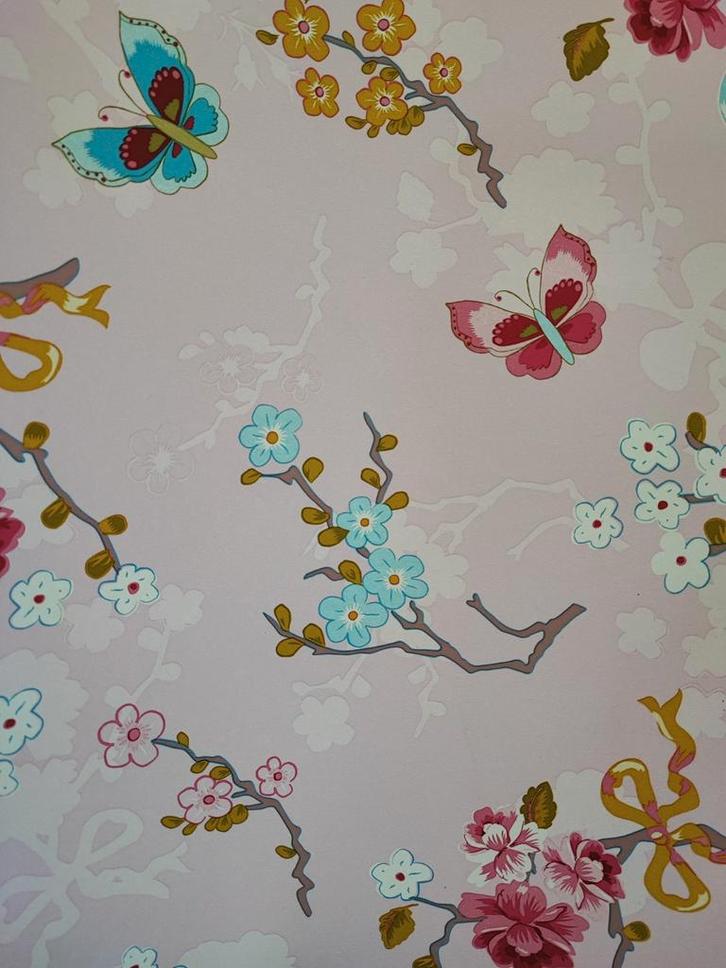 Restjes behang, o.a. Eiffinger PIP, Huis en Inrichting, Stoffering | Behang, Roze, minder dan 10 m², Ophalen of Verzenden