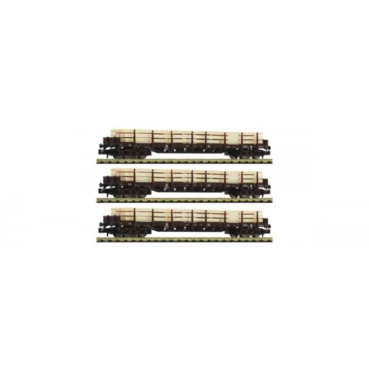 Fleischmann 826810 3-tlg. Set Holzzug mit Rungenwagen ÖBB, Hobby en Vrije tijd, Modeltreinen | N-Spoor, Nieuw, Wagon, Gelijkstroom