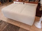 Mooie Witte Leren Poef., Ophalen, Gebruikt, Leer, 75 tot 100 cm