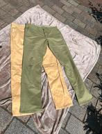 2x Manguun pantalon groen / geel W34/L32 L sanen €7,50, Maat 52/54 (L), Ophalen of Verzenden, Gedragen, Groen