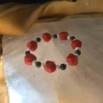 Onyx koraal Mudcloth kralen beschermt intuïtie geluk uniek, Sieraden, Tassen en Uiterlijk, Kettingen, Ophalen of Verzenden, Nieuw