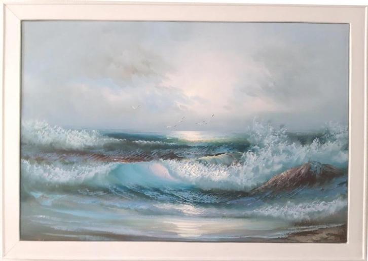 Tropische Branding, Antiek en Kunst, Kunst | Schilderijen | Modern, Ophalen