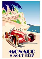 Grand Prix poster - 1937 - overdruk, Verzenden, Nieuw, Rechthoekig Staand, Sport