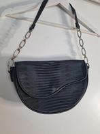 Tas schouder handtas zwart croco slang print, Ophalen of Verzenden, Zo goed als nieuw, Zwart, Schoudertasje